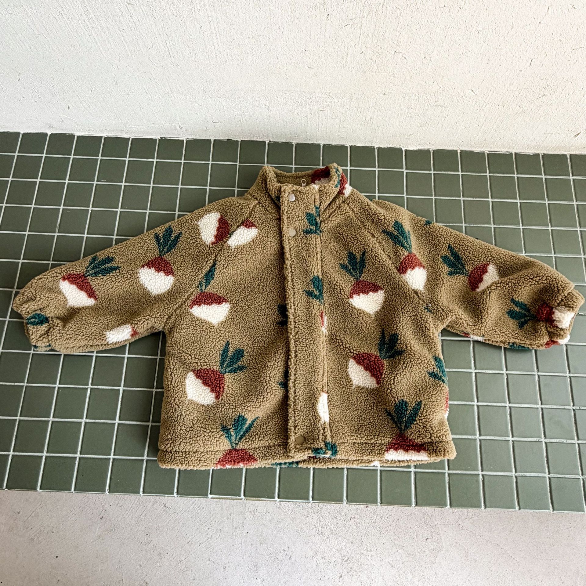 Kids Fruit Food Print Lambswool Outerwear