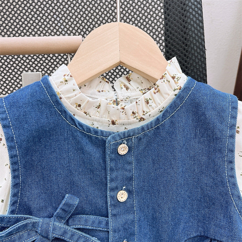 DailyBebe Kids Floral Denim 3-Piece Set