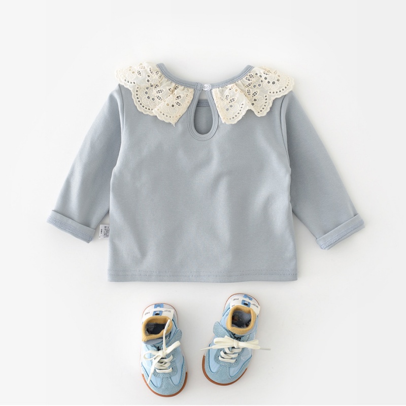 Baby Girl Lace Trim Long Sleeve Top T-Shirt