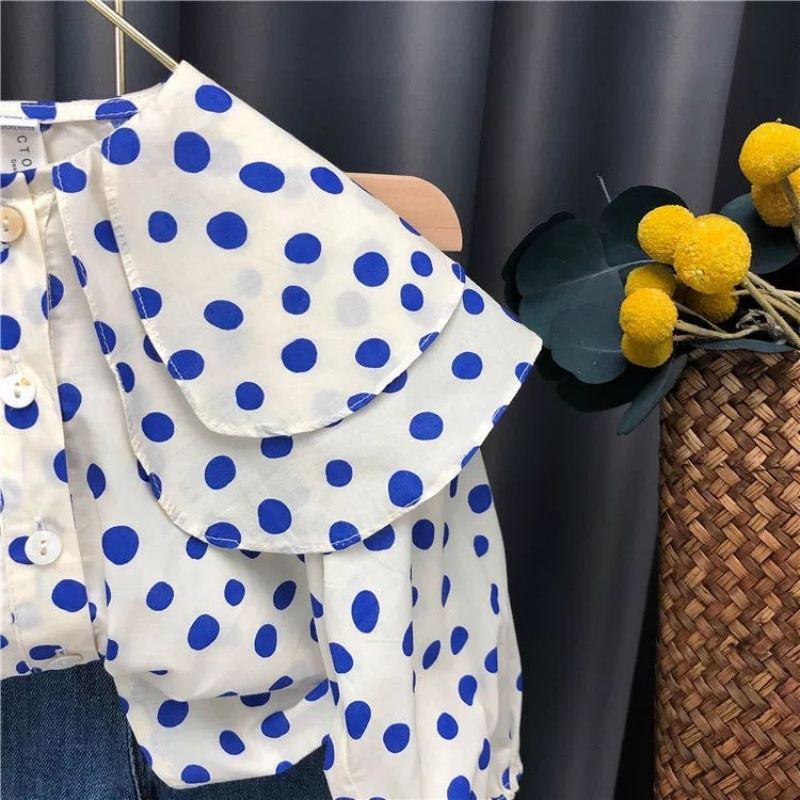2-Piece Baby Toddler Girls Polka Dot Top Jeans Set