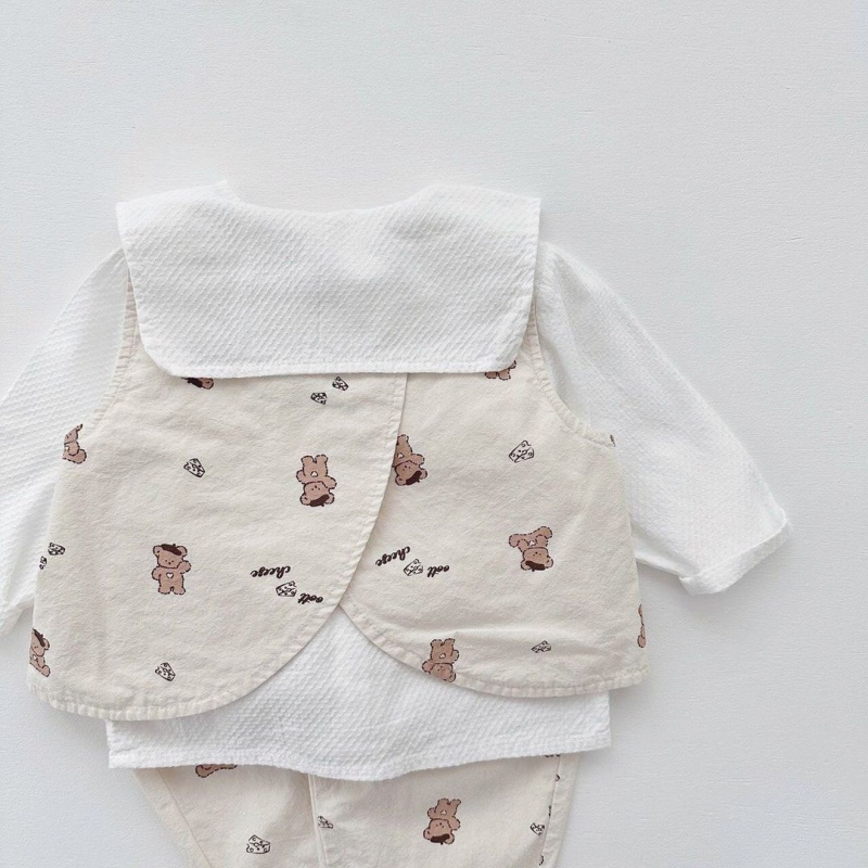 Baby 2-Piece Bear Print Vest Pants Set