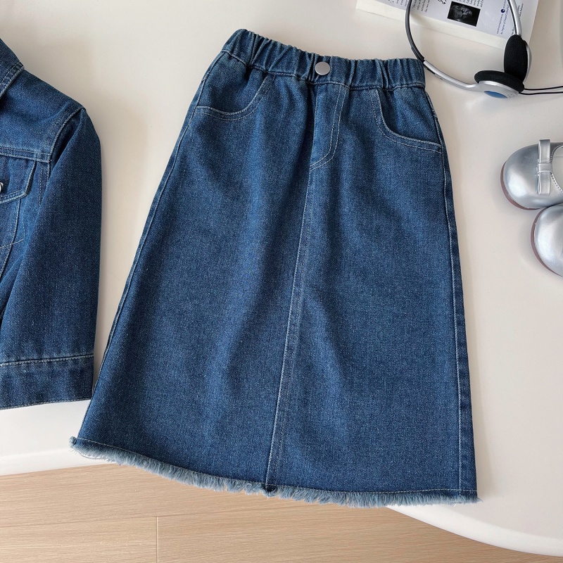 Baby Toddler Girl Denim Skirt 2-Piece Set