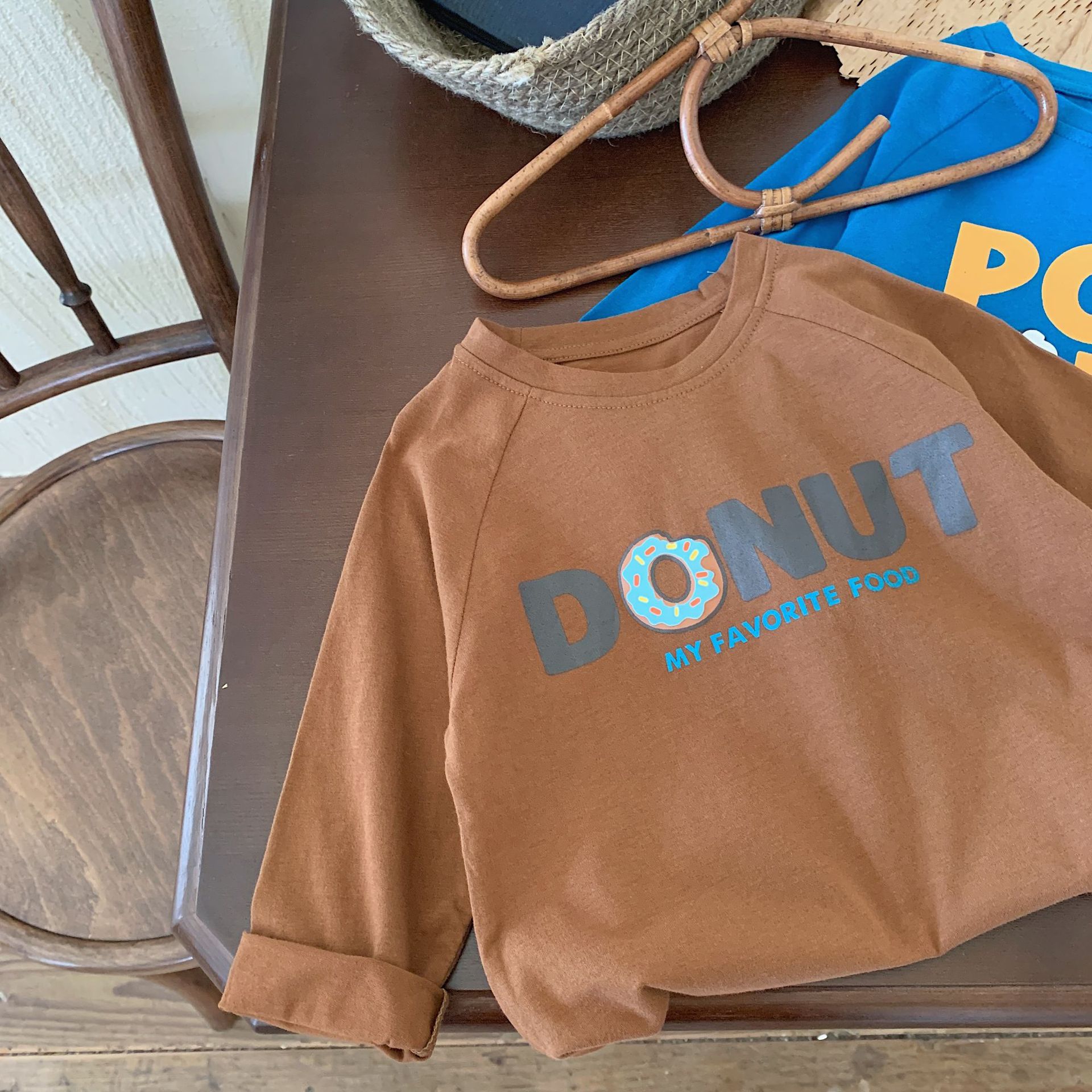 Boy Cartoon Long-sleeved Base Layer Casual Contrast T-Shirt