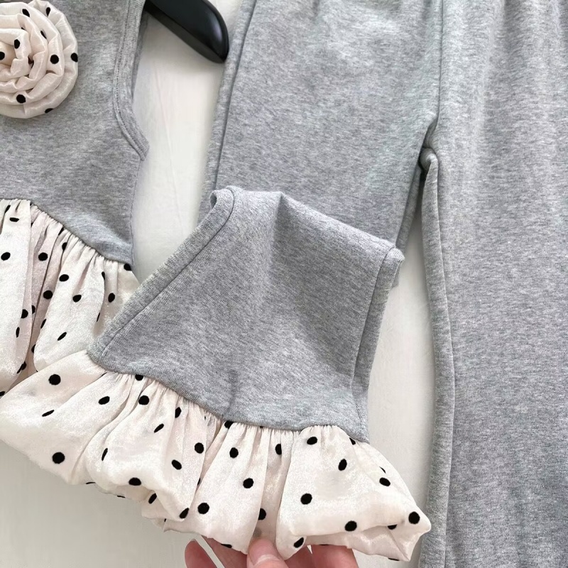 Kid Girl Polka Dot Patchwork Sleeveless Pants 2 - Pieces Set