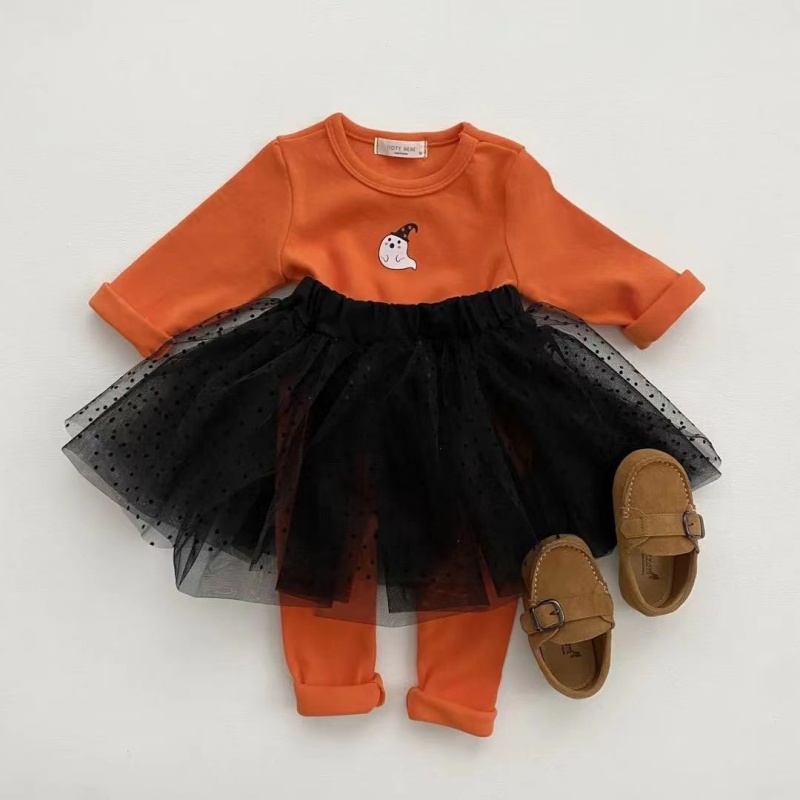 2-Piece Baby Halloween Spooky Ghost Print Set