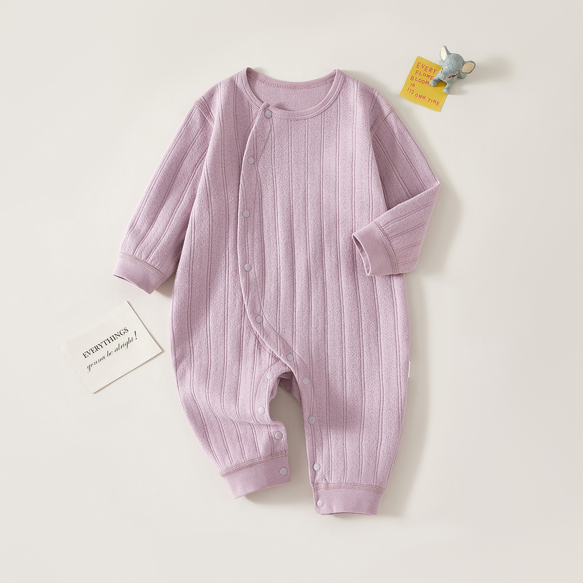 Baby Pure Color Button Basic Romper