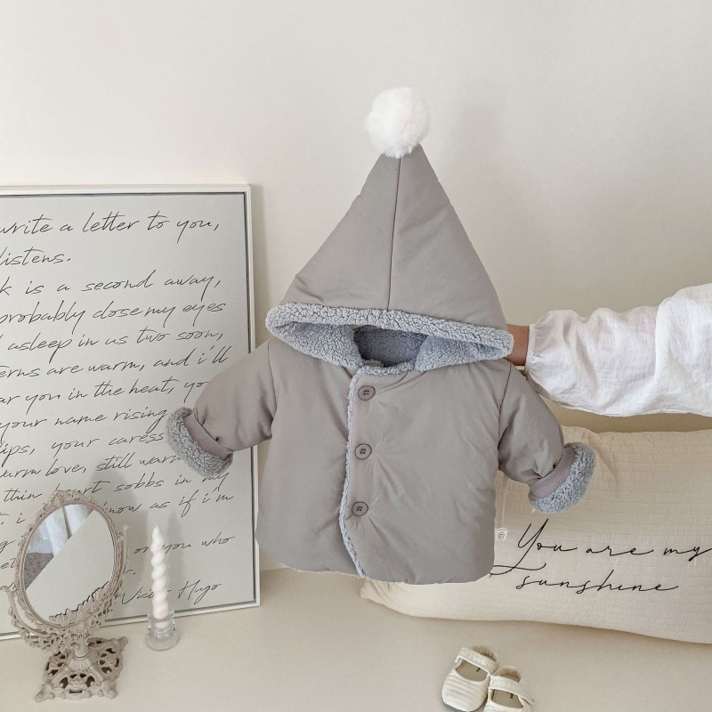 Baby Toddler Solid Color Warm Cotton Jacket