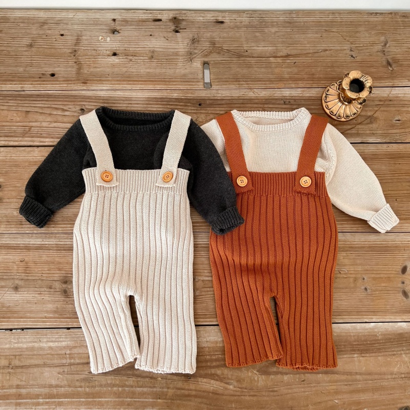 Baby Toddler Knitted Sweater Overalls