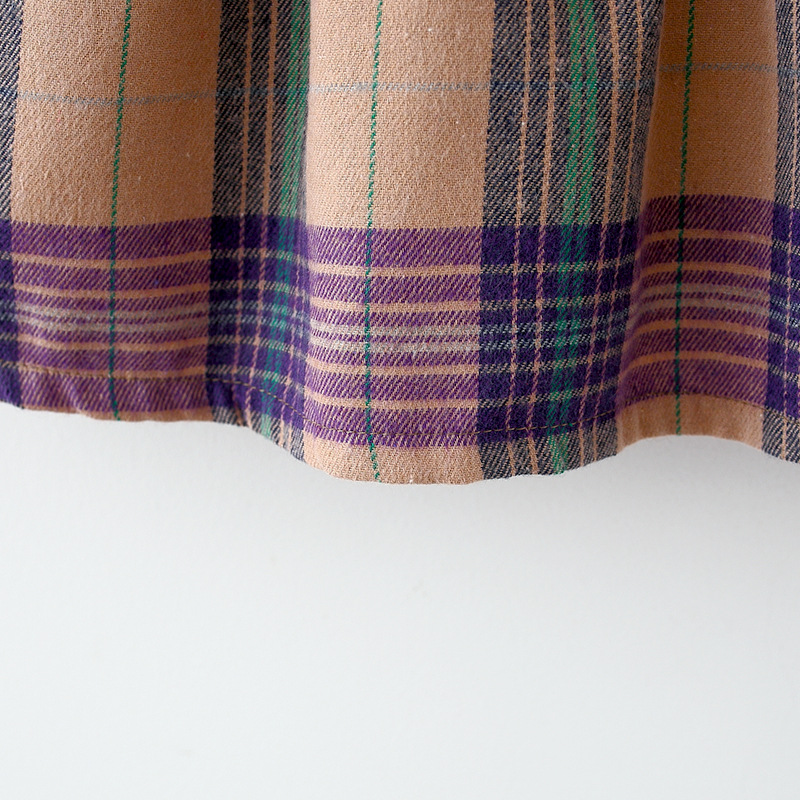 Baby Toddler Girls Classic Plaid Princess Dress（Free Bear Backpack）