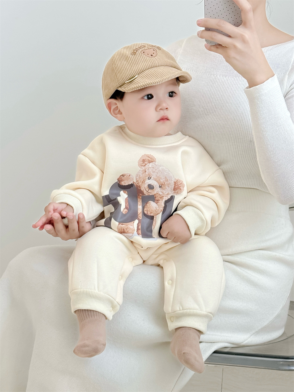 Baby Newborn Bear Warm Romper