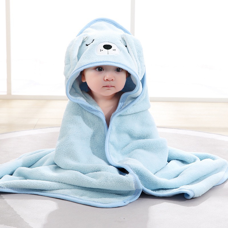 Baby Toddler Cartoon Embroidery Bath Towel Cape