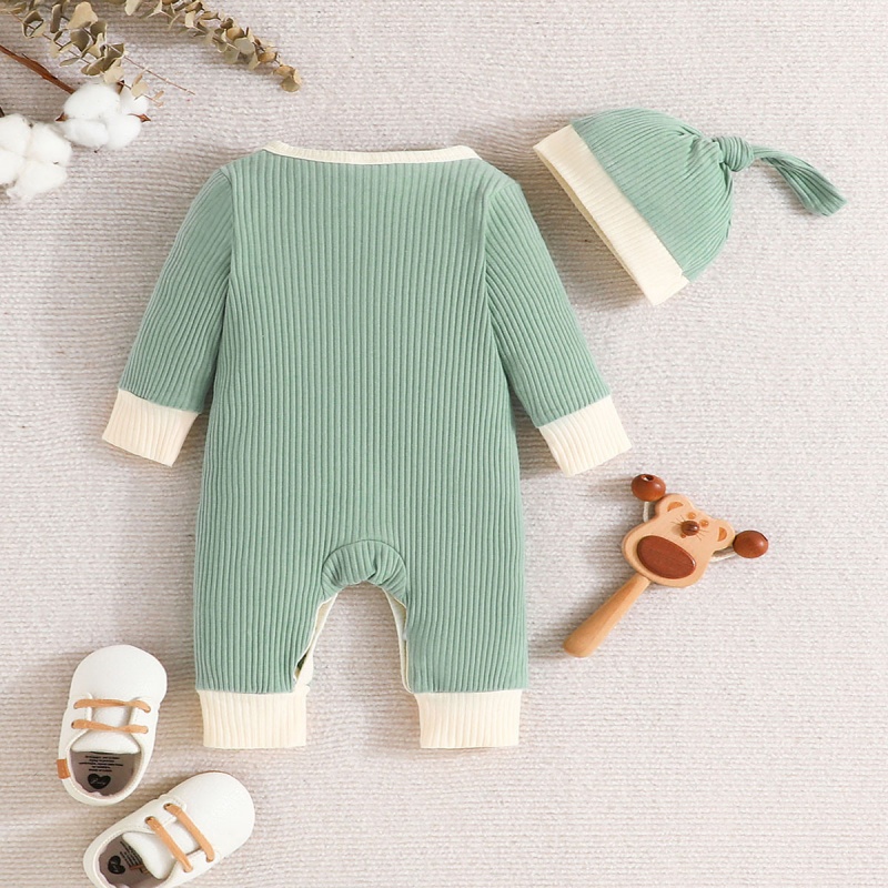 2-Piece Baby Newborn Multi-Color Romper (hat included)