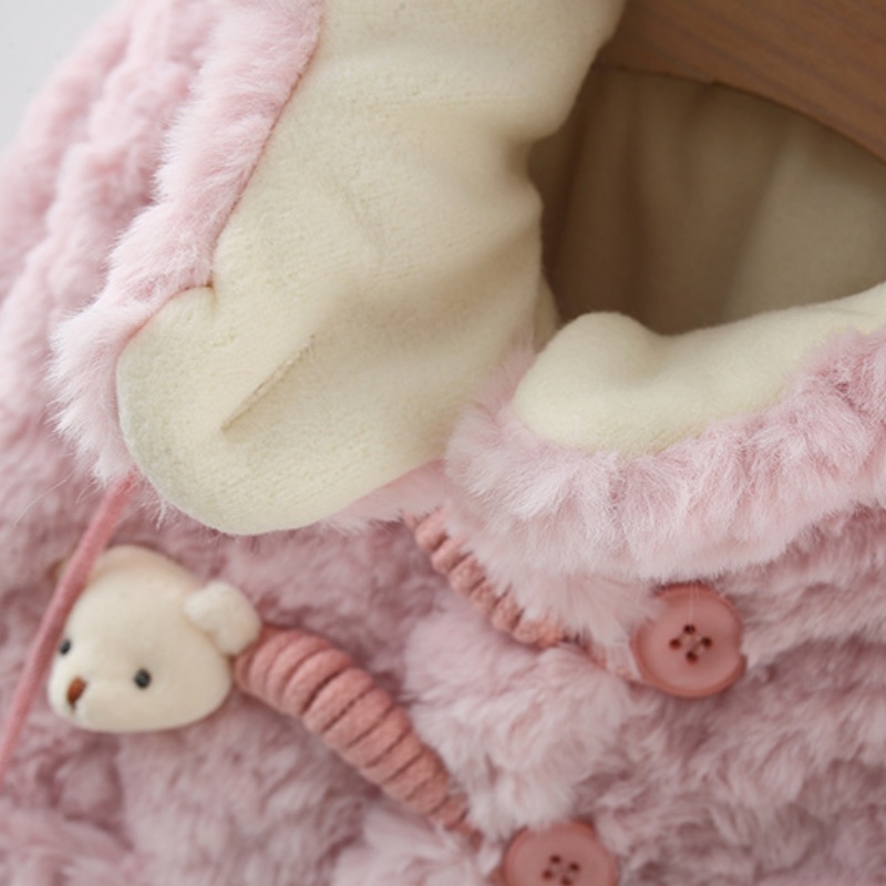 Rabbit Ear Baby Toddler Girls Hairy Outerwear (including gloves)