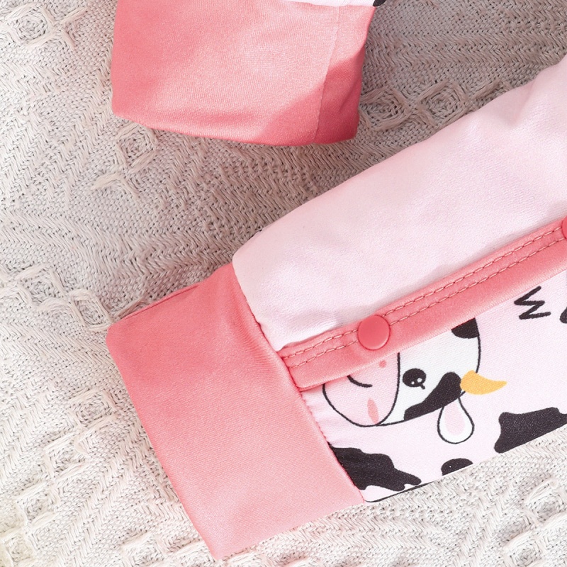 Baby Girl Pink Cow Print Romper (Free Hairband)