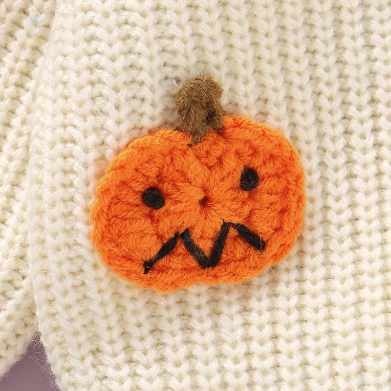 Baby Toddler Halloween Pumpkin Print Sweater Cardigan