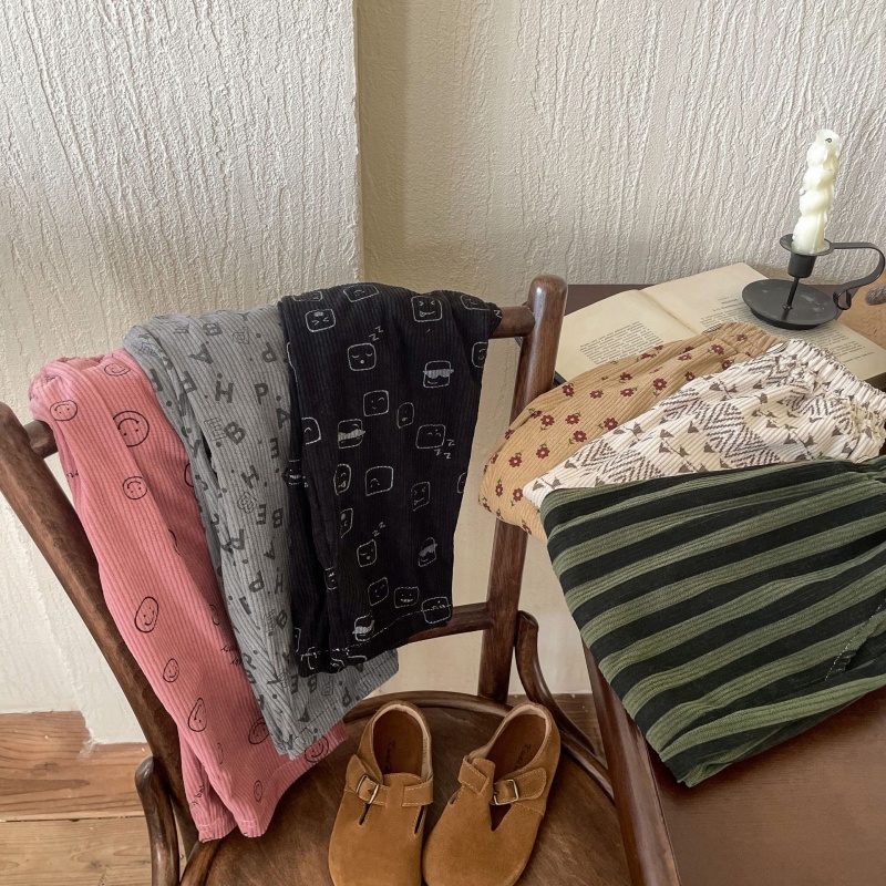 Kids' Printed Corduroy Pants