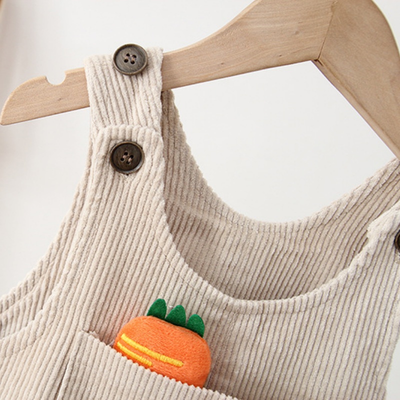 Baby Toddler Fleece-Lined Corduroy Carrot Overalls