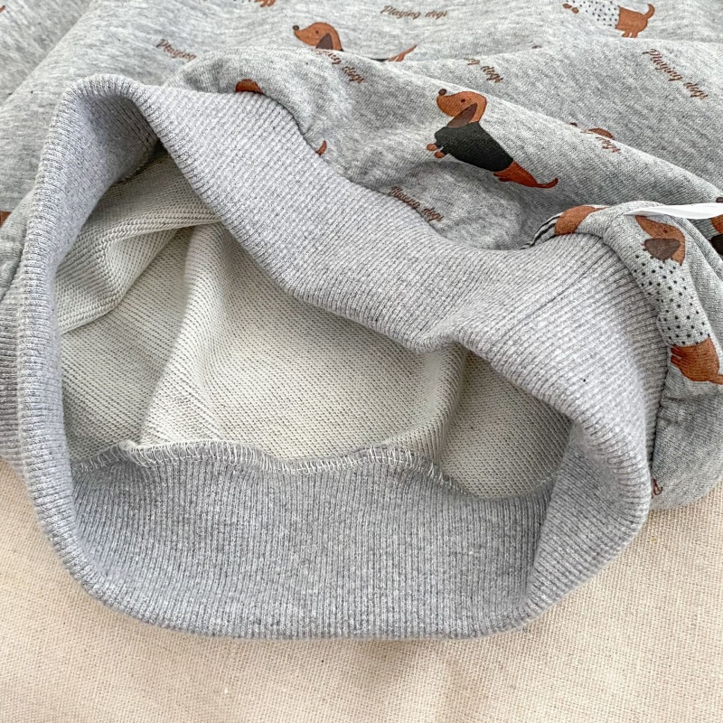 2-Piece Baby Toddler Dachshund Print Sweatshirt Set