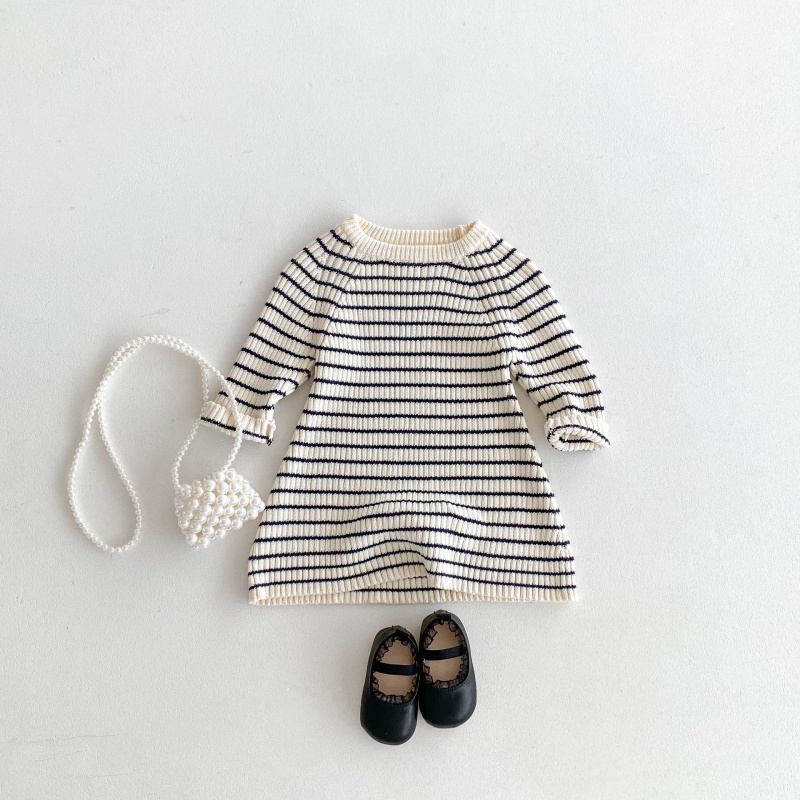Baby Toddler Girls Striped Knit Sweater Dress