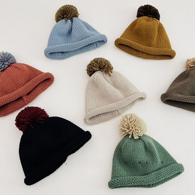 Baby Knit Rolled-Brim Wool Hat