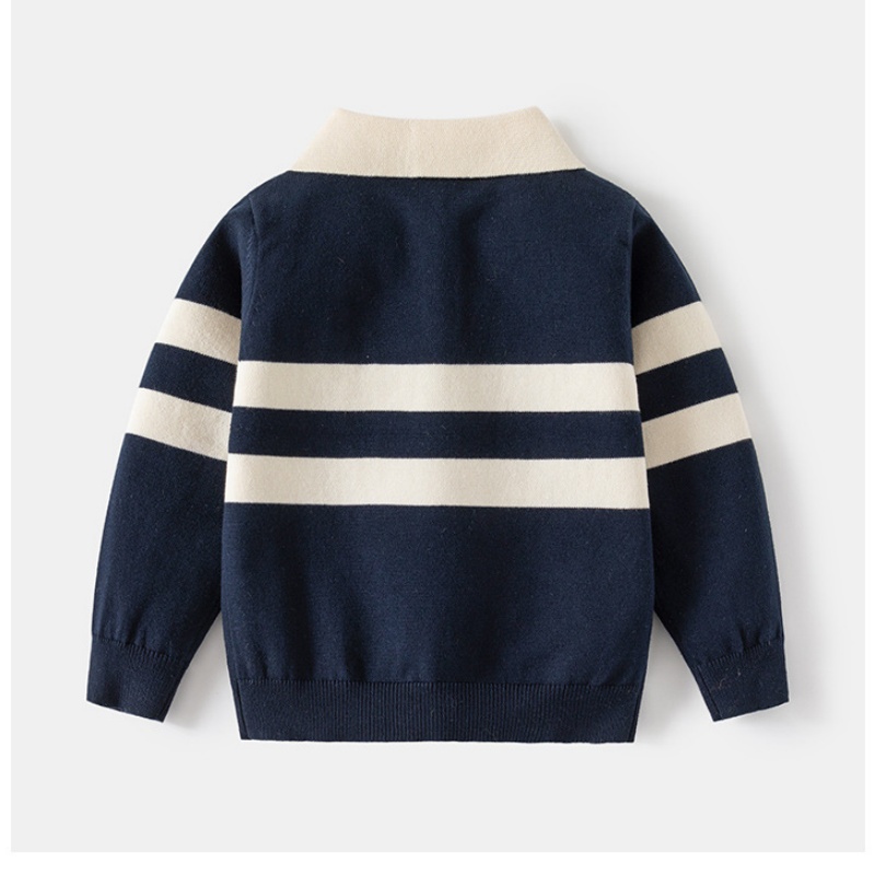 Baby Kids' Boy Bear Patchwork Sweater