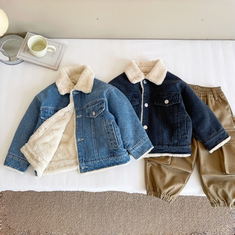 Baby Kids' Fleece-Lined Denim Outerwear
