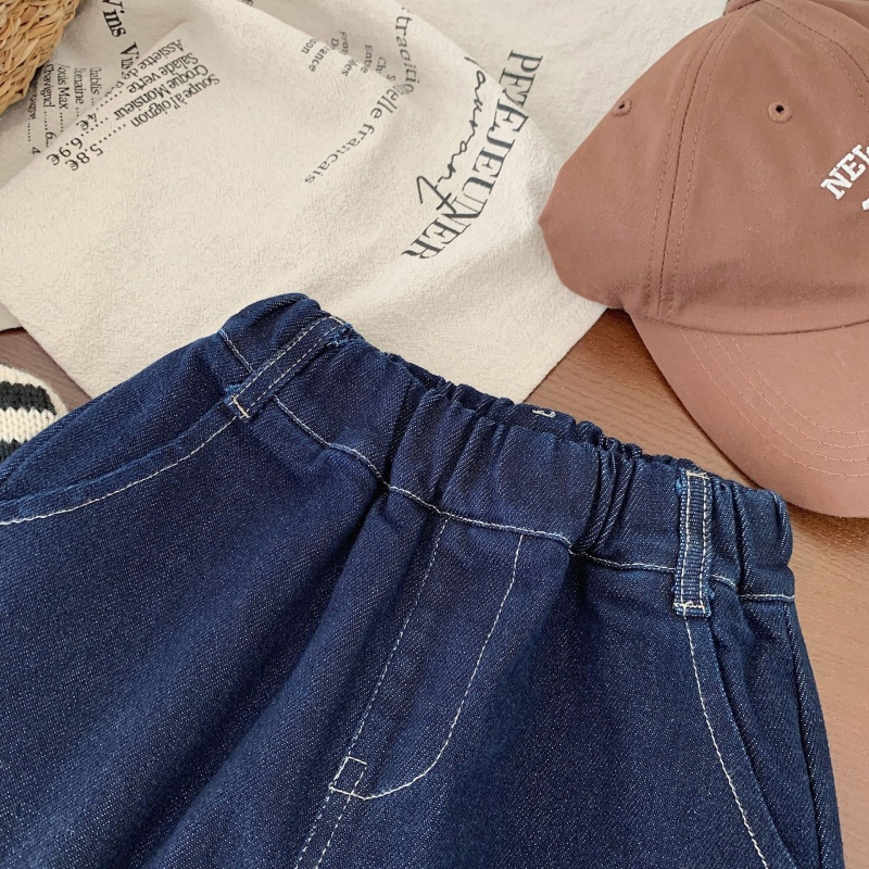 Kids Striped Patchwork Denim Pants