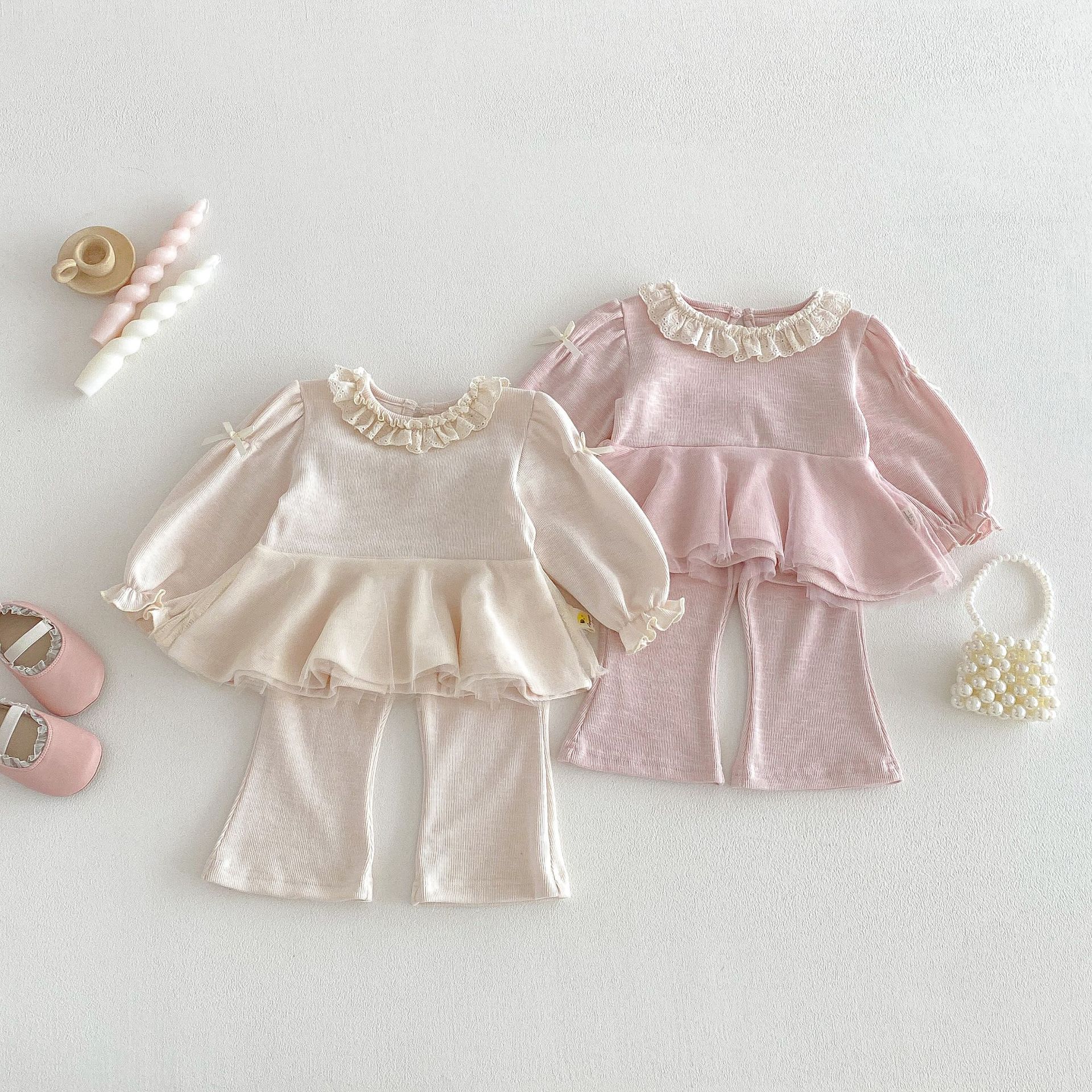 Baby Toddler Girl Mesh Fabric 2-Piece Sets