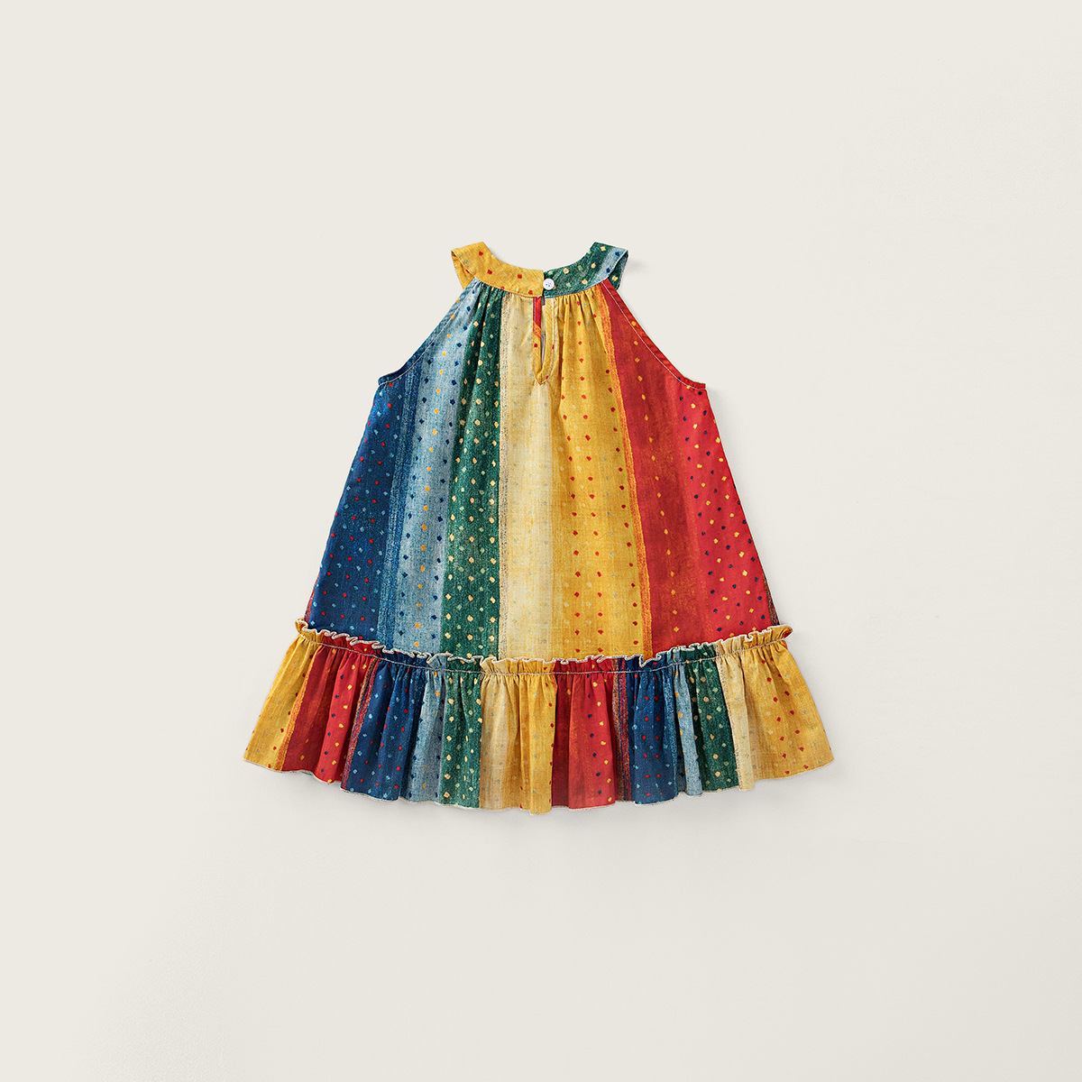 Toddler Girl Rainbow Panel Dot Dress