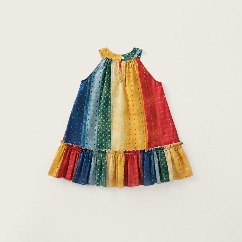 Kids' Girls' Rainbow Print Halter Dress