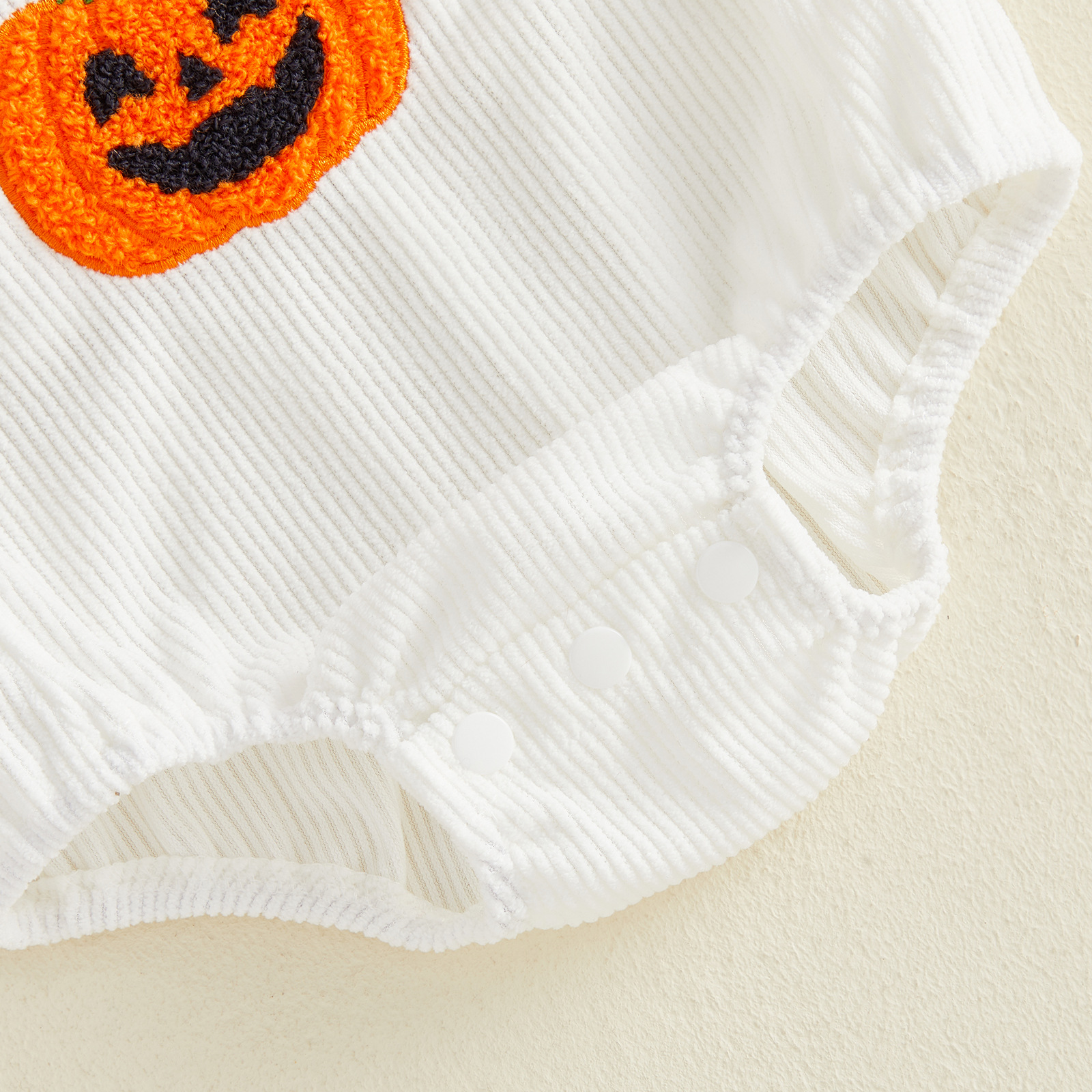 Baby Pumpkin Ghost Embroidery Romper