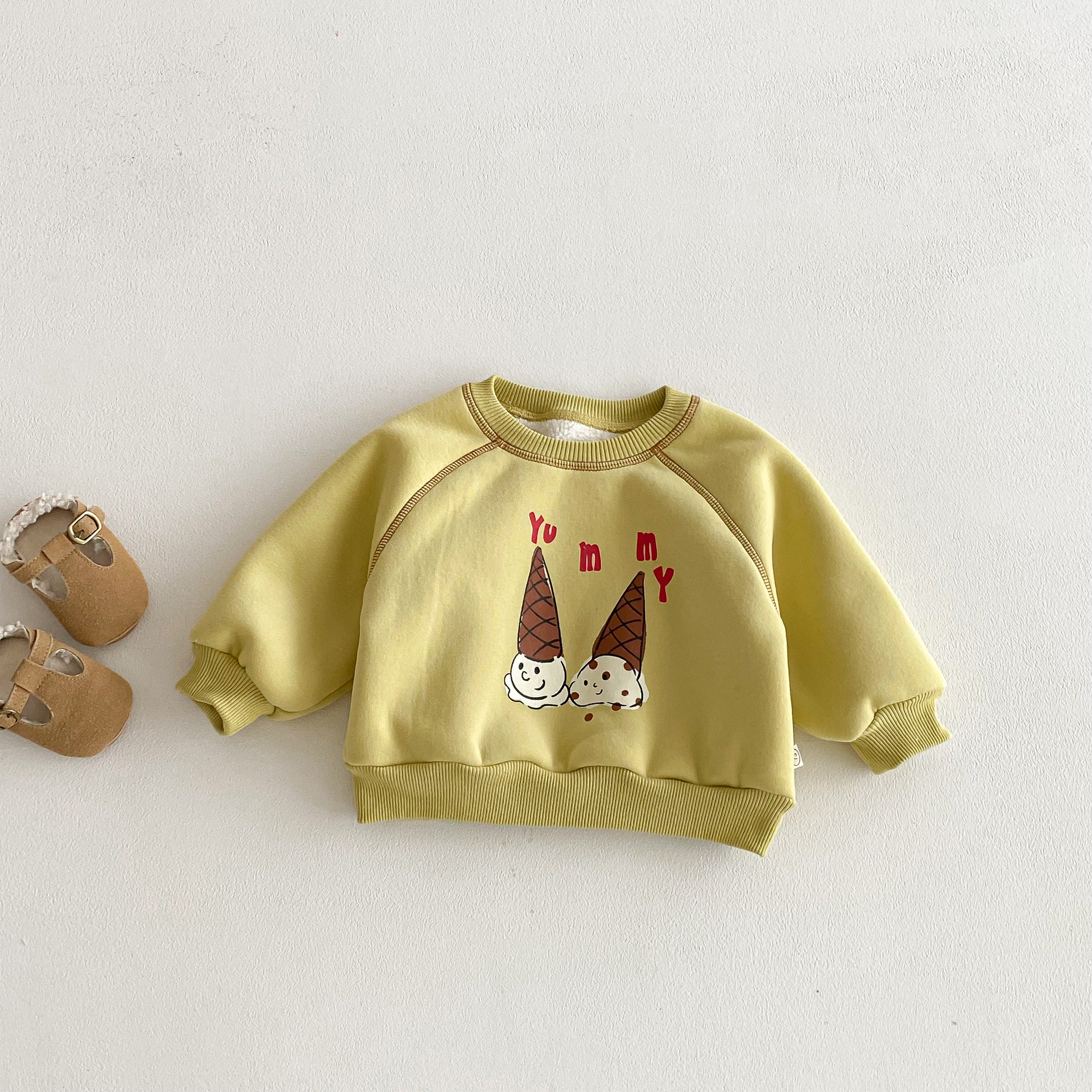 Toddler Cartoon Pattern Contrast Color Stitching Sweatshirt