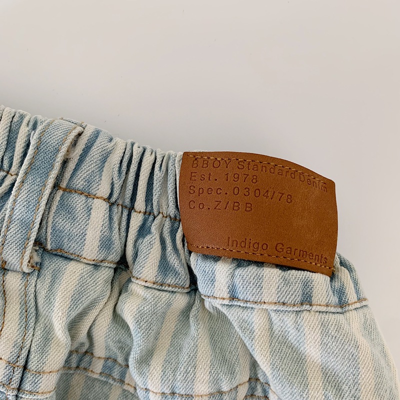 Kids Stripe Loose Denim Pants