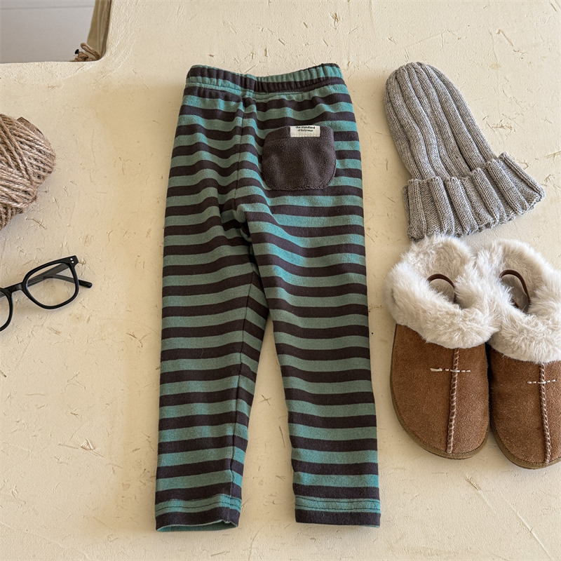 Kids Stripe Fleece Lined Leggings