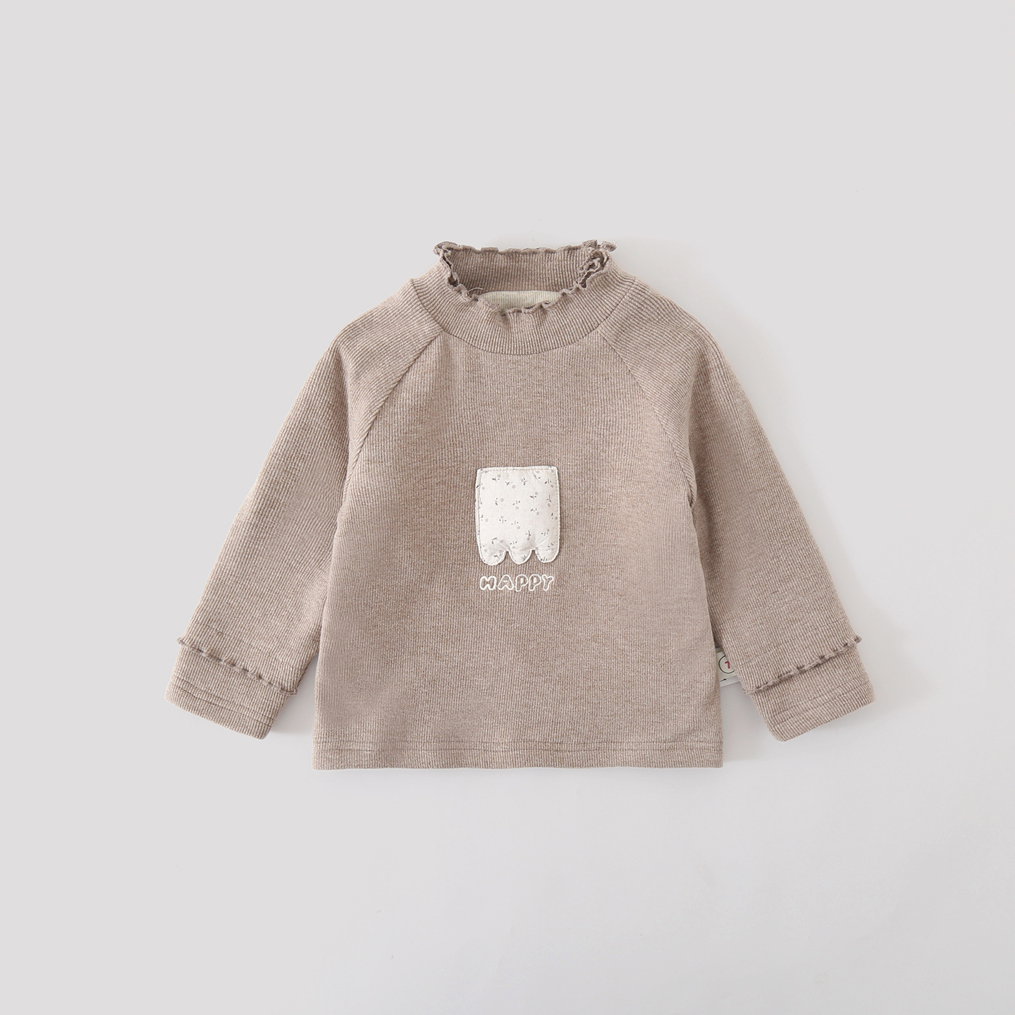 Baby Lettuce Edge Collar Top and Fleece Overalls Set