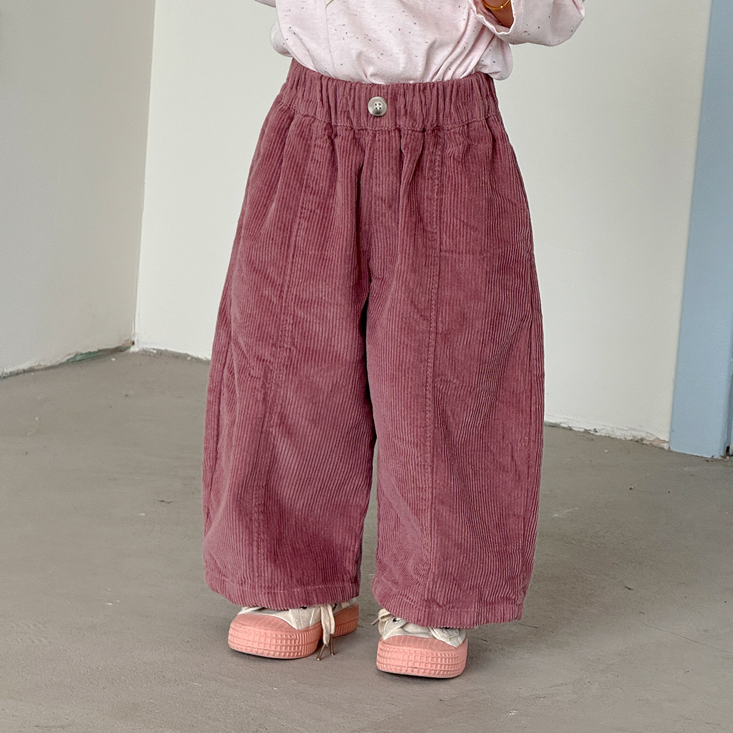 Kids Solid Color Corduroy Pants
