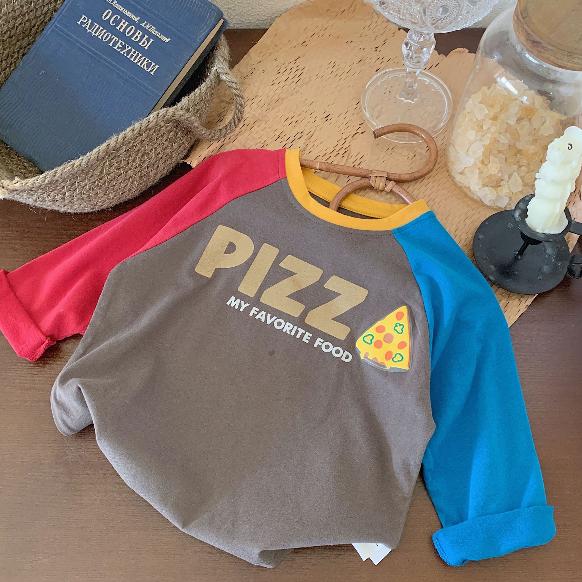 Boy Cartoon Long-sleeved Base Layer Casual Contrast T-Shirt