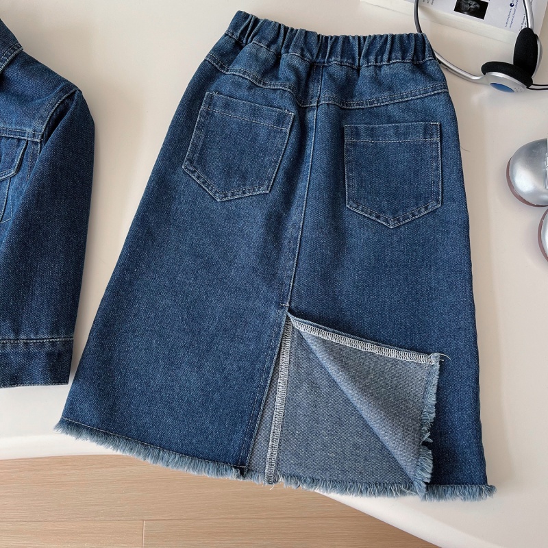 Baby Toddler Girl Denim Skirt 2-Piece Set