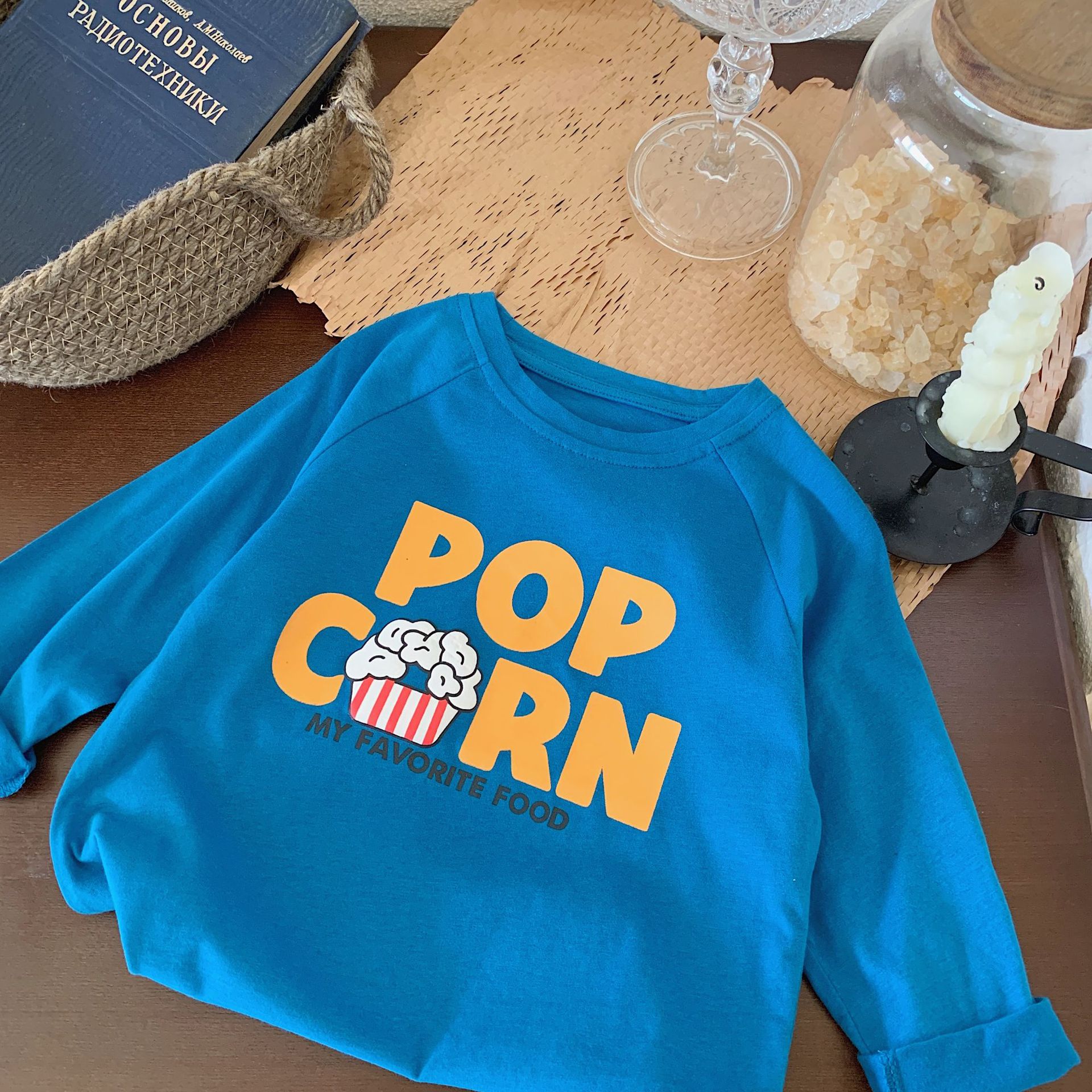 Boy Cartoon Long-sleeved Base Layer Casual Contrast T-Shirt