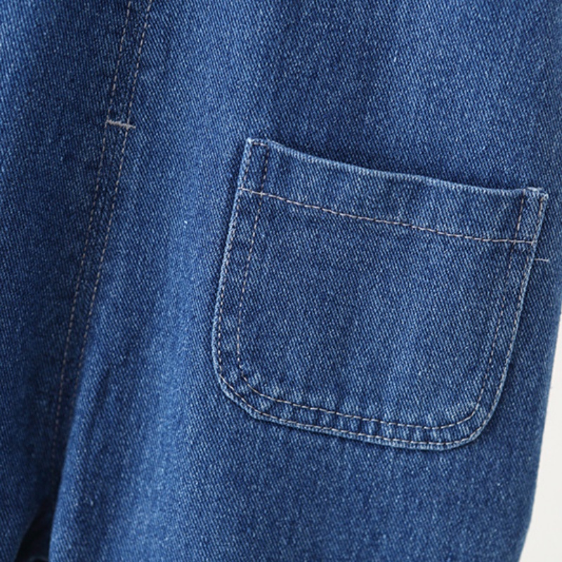 Baby Toddler Mushroom Print Ruffle Denim Overalls