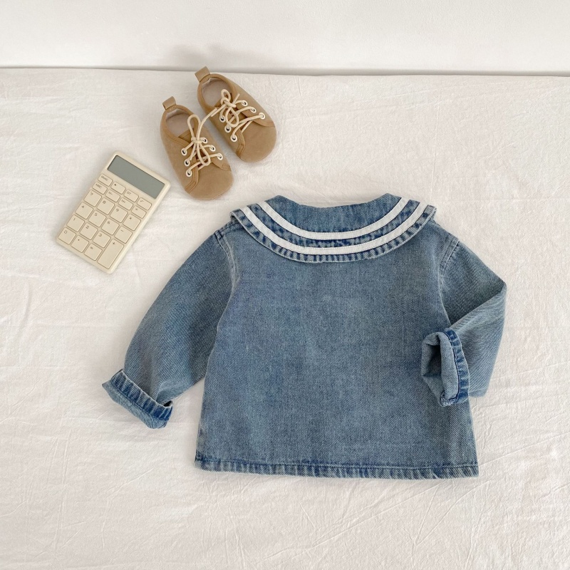 Baby Toddler Girls' Peter Pan Collar Denim Jacket