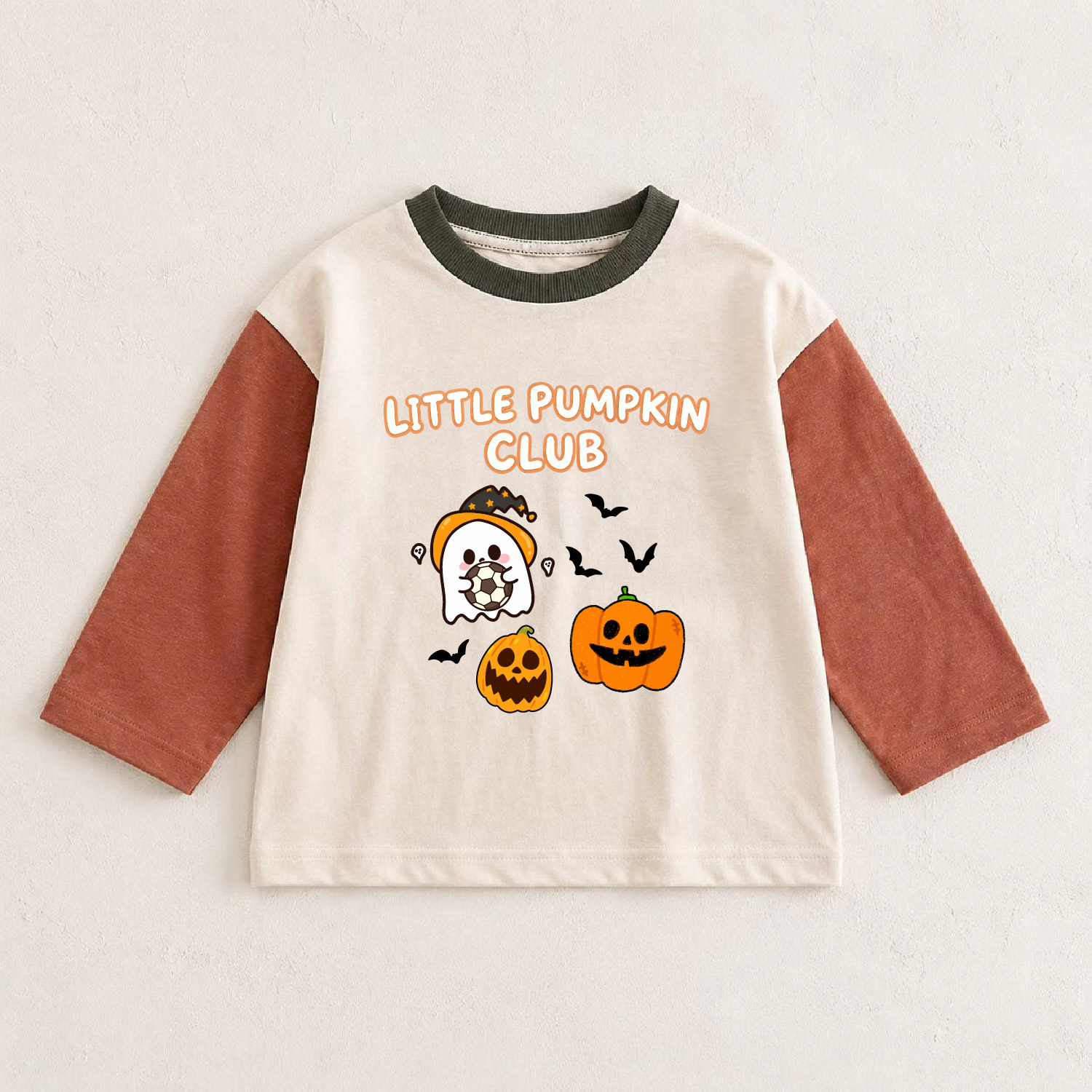 LITTLE PUMPKIN CLUB Baby & Kids Ghost Pumpkin Color Block T-shirt