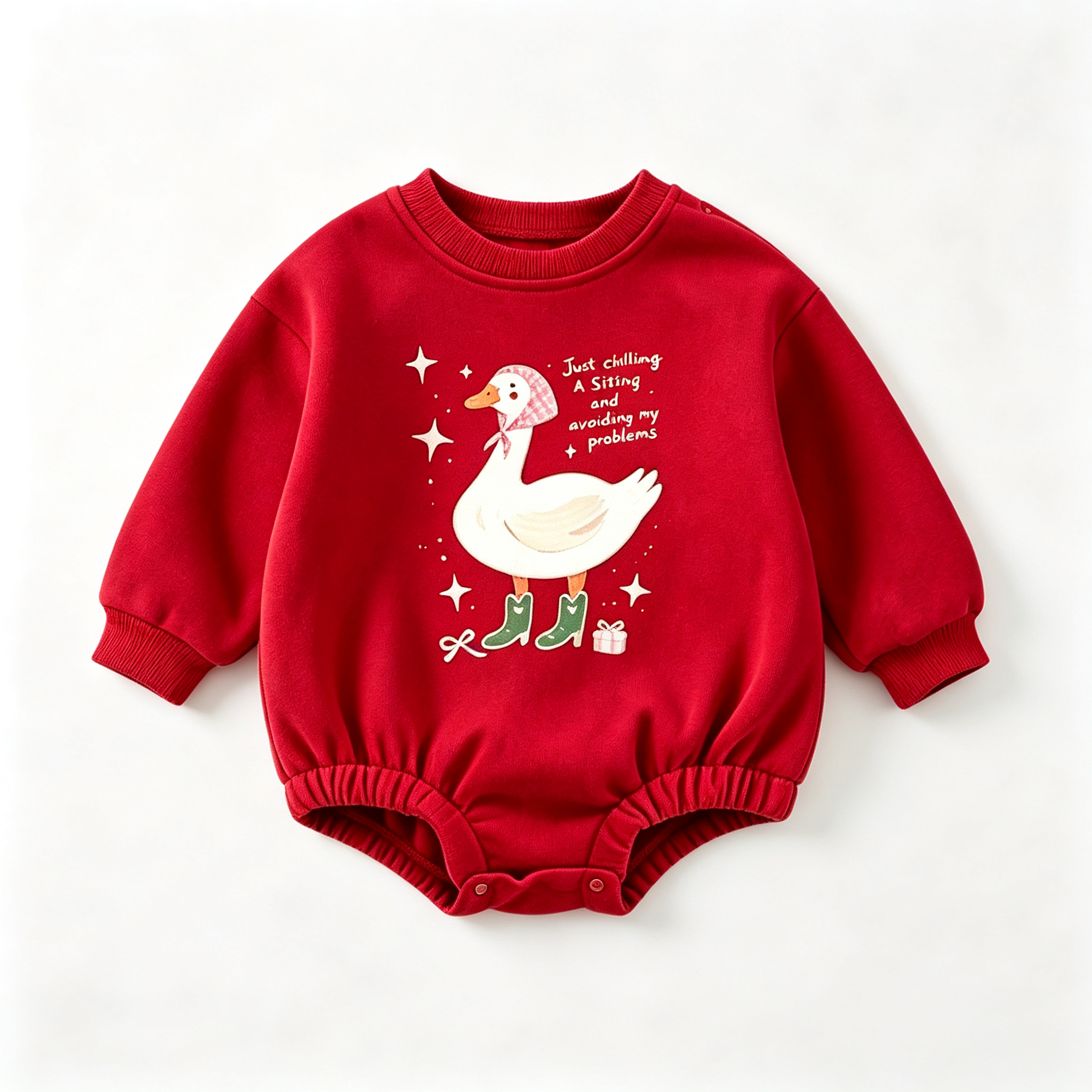 BABY MERRY CHRISTMAS DUCK PATTERN  Onesie