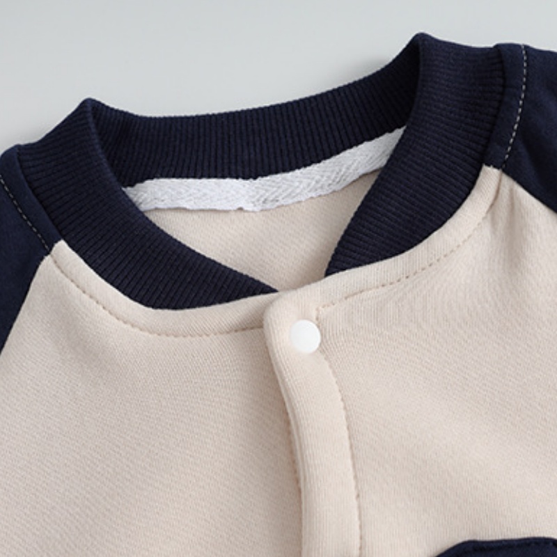 Baby Puppy Print Color-Block Romper