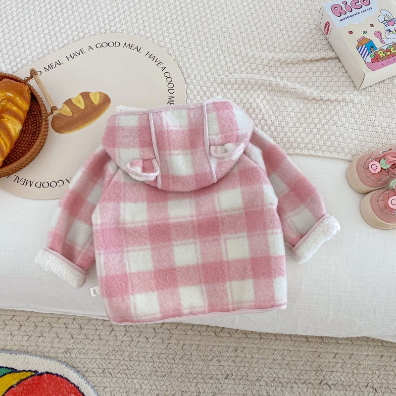 Baby Toddler Pink Girls Plaid Padded Coat