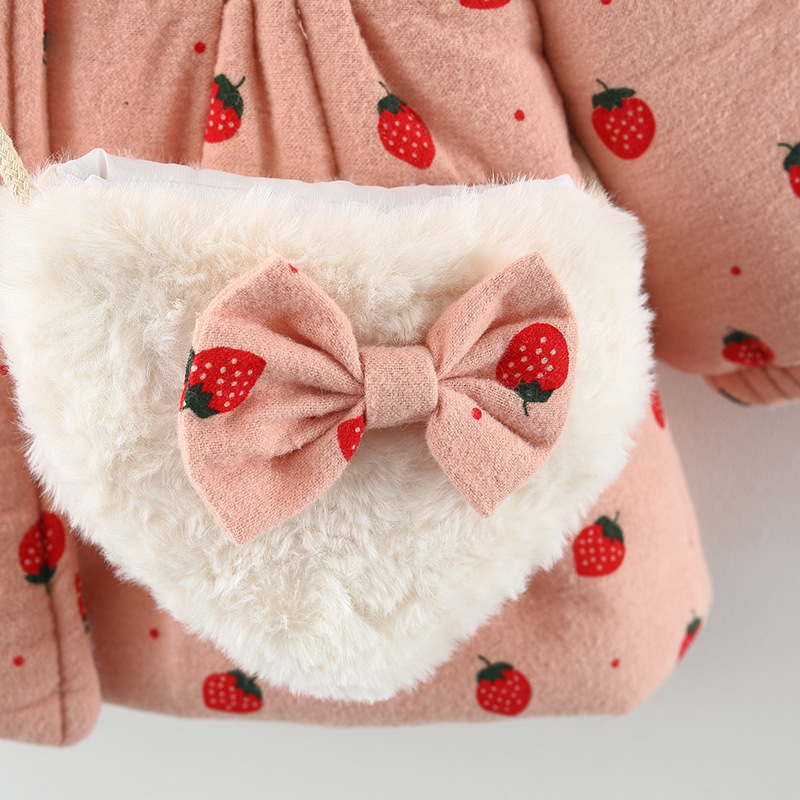 Strawberry Print Baby Toddler Girls Cotton  Outwear
