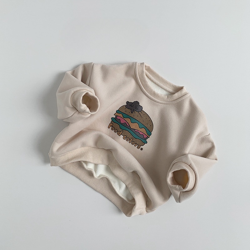 Baby Toddler Warm Burger Print Sweater
