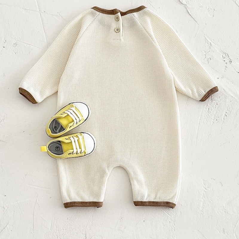 Baby Newborn Waffle Colorblock Romper