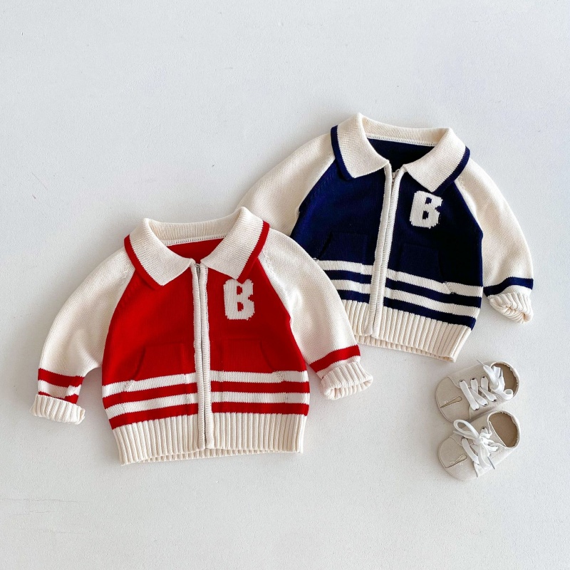 Baby Toddler Alphabet Zipper Cardigan Sweater
