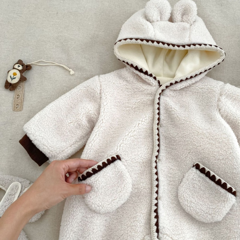Baby Fleece-Lined Hooded Romper